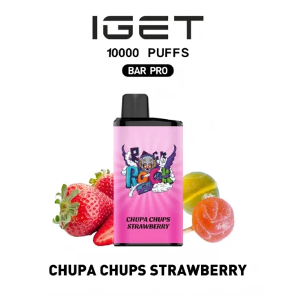 IGET BAR PRO 10000 Chupa chups strawberry Disposable Vape Australia