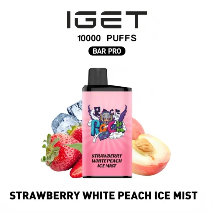 IGET BAR PRO 10000 Strawberry white peach ice mist Disposable Vape Australia